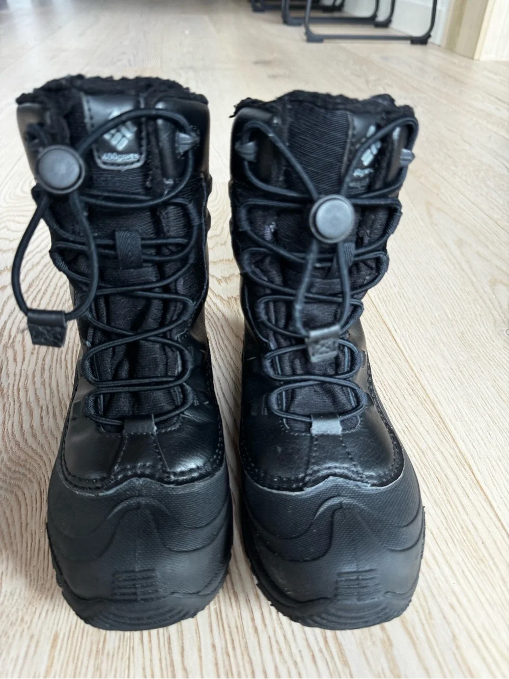 Columbia Kids Black Insulated Snow Boot with Easy Pull Cord